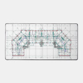 Stilvolle und funktionelle Blueprint-Schreibtischm Schreibtischunterlage (Vorderseite)