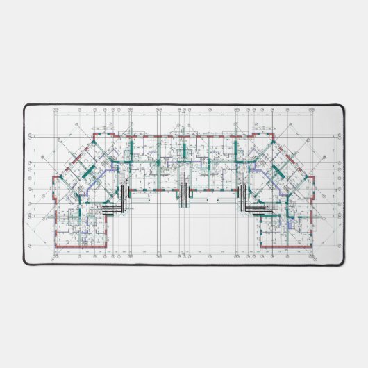 Stilvolle und funktionelle Blueprint-Schreibtischm Schreibtischunterlage (Vorderseite)