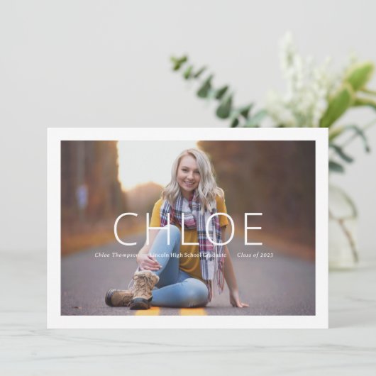 Stilvolle und minimale Foto Abschluss Ankündigung (Stehend Vorderseite)