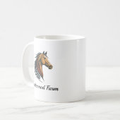 Stilvolle und moderne Brown Horse Head Kaffeetasse (Vorderseite Links)