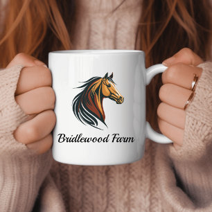 Stilvolle und moderne Brown Horse Head Kaffeetasse
