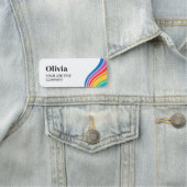 Stilvolle und moderne Rainbow Wave Mitarbeiter ID  Namensschild (Beispiel)