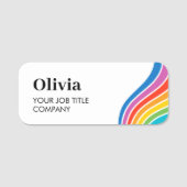 Stilvolle und moderne Rainbow Wave Mitarbeiter ID  Namensschild (Vorderseite)