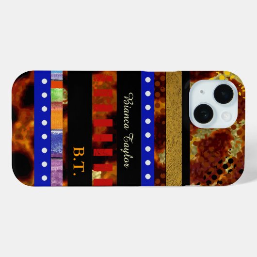 Stilvolle und Personalisierte, mehrfarbige Streife Case-Mate iPhone Hülle (Rückseite (Horizontal))