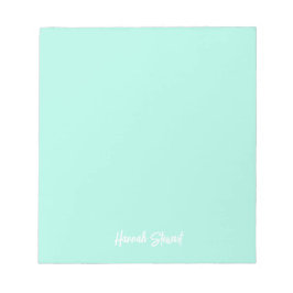 Stilvolle und trendige Mint Green Minimalistisch G Notizblock