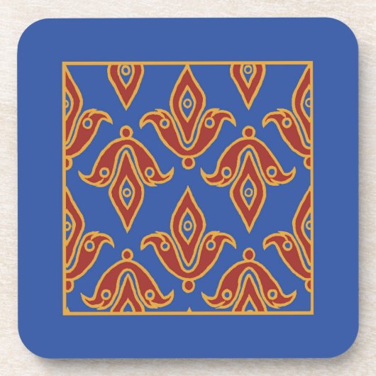 Stilvolle Untersetzer, Red, Gold, Blue Fleur de Ly Getränkeuntersetzer (Vorderseite)