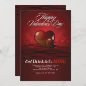 Stilvolle Valentine-Party Einladung (Vorne/Hinten)