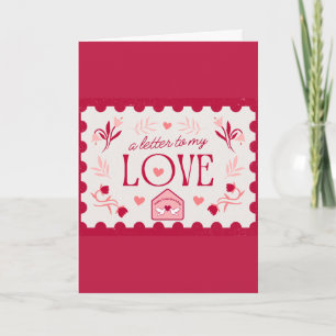 Stilvolle Valentinstag-Postkarte mit Liebesbotscha Karte