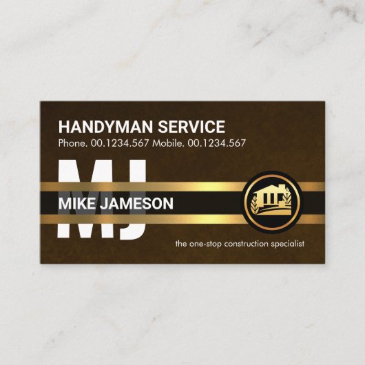 Stilvolle Velvet Brown Gold Lines Border Visitenkarte (Vorderseite)