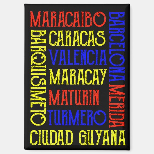 Stilvolle venezuela Caracas Stadt Namen Magnet (Vorderseite)