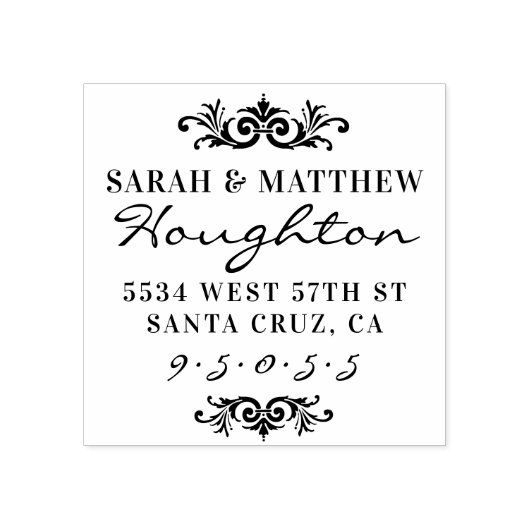 Stilvolle Verheiratete Couple Names Rücksendeadres Gummistempel (Prägung)