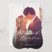 Stilvolle Verheiratete Weihnachtsfeier für Glitzer Feiertagskarte (Vorderseite)