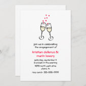 Stilvolle Verlobungs-Toast-Party Einladung (Vorne/Hinten)