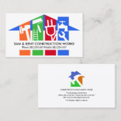 Stilvolle Vertikal Handyman Tool Dachdecker Visitenkarte (Vorne/Hinten)