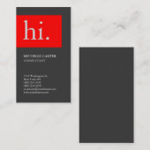 Stilvolle Vertikale Elegant Schlicht Grau Rot Chic Visitenkarte (Vorne/Hinten)