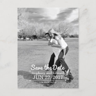 Stilvolle vertikale Save the Date-Foto-Postkarte Ankündigungspostkarte