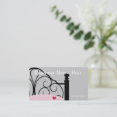 Stilvolle Verzierte Bed Business Card in Grau und Visitenkarte (Stehend Vorderseite)