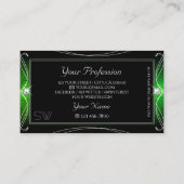 Stilvolle Verzierte Sparkle Jewels Monogram Visitenkarte (Rückseite)