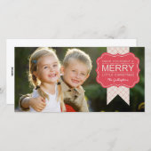 Stilvolle Verzierung Weihnachts-Fotokarte Feiertagskarte (Vorne/Hinten)