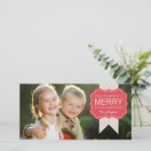 Stilvolle Verzierung Weihnachts-Fotokarte Feiertagskarte (Stehend Vorderseite)