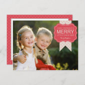 Stilvolle Verzierung Weihnachts-Fotokarte Feiertagspostkarte (Vorne/Hinten)