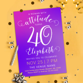 Stilvolle vierzig moderne rosa strahlende Einladun Feiertagskarte