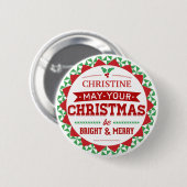 Stilvolle Vintage Art personalisierte Button (Vorne & Hinten)