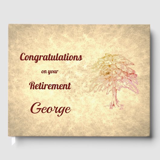 Stilvolle Vintage Baum Stil personalisierte Pensio Gästebuch (Vorderseite)