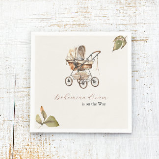 Stilvolle Vintage Blätter Pastel Neutral Serviette