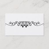 Stilvolle Vintage Blume Verziert Weiß Beruflich Visitenkarte (Rückseite)