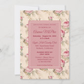 Stilvolle Vintage Blumendusche Einladung (Vorderseite)