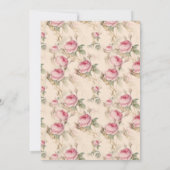 Stilvolle Vintage Blumendusche Einladung (Rückseite)