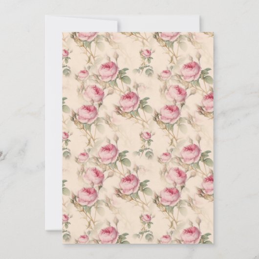 Stilvolle Vintage Blumendusche Einladung (Rückseite)