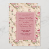 Stilvolle Vintage Blumendusche Einladung (Vorne/Hinten)