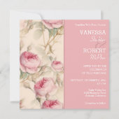 Stilvolle Vintage Blumenhochzeit Einladung (Vorderseite)