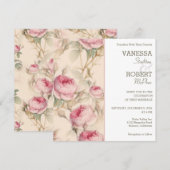 Stilvolle Vintage Blumenhochzeit Einladung (Vorne/Hinten)