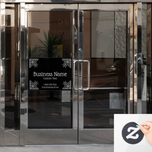 Stilvolle, Vintage Elegant Business Fensteraufkleber (Büro Tür)