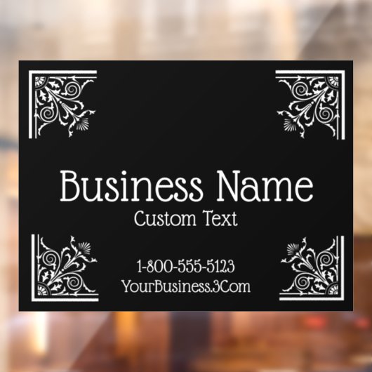 Stilvolle, Vintage Elegant Business Fensteraufkleber (Blatt 2)