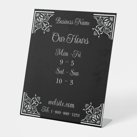 Stilvolle, Vintage Elegant Business Sockelschild (Vorderseite)