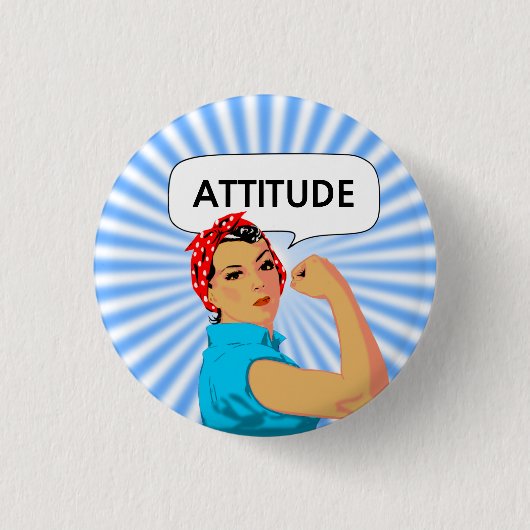 Stilvolle Vintage Frau und bearbeitbare Einstellun Button (Vorderseite)