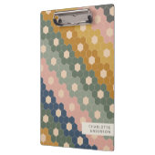 Stilvolle Vintage geometrische Hexagons Personalis Klemmbrett (Links)