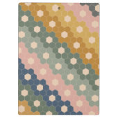 Stilvolle Vintage geometrische Hexagons Personalis Klemmbrett (Rückseite)