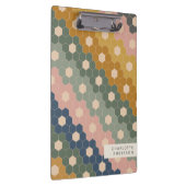 Stilvolle Vintage geometrische Hexagons Personalis Klemmbrett (Rechts)