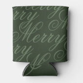 Stilvolle Vintage-Grüne-Script-Weihnachtsfeier Dosenkühler (Vorderseite)