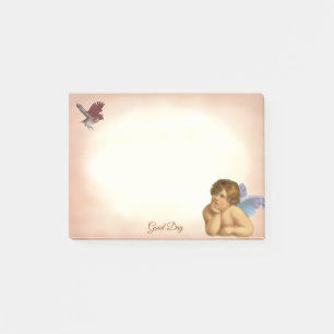 Stilvolle Vintage Raphael Cherub & Little Bird Post-it Klebezettel
