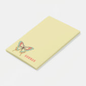 Stilvolle Vintage Retro-Butterfly Post-it Klebezettel (angewinkelt)
