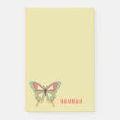 Stilvolle Vintage Retro-Butterfly Post-it Klebezettel (Vorderseite)