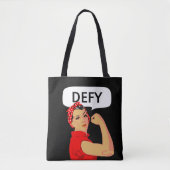 Stilvolle Vintage, starke Frau und bearbeitbare De Tasche (Vorderseite)