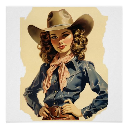 Stilvolle Vintage Trails: Wild West Whispers Poster (Vorderseite)