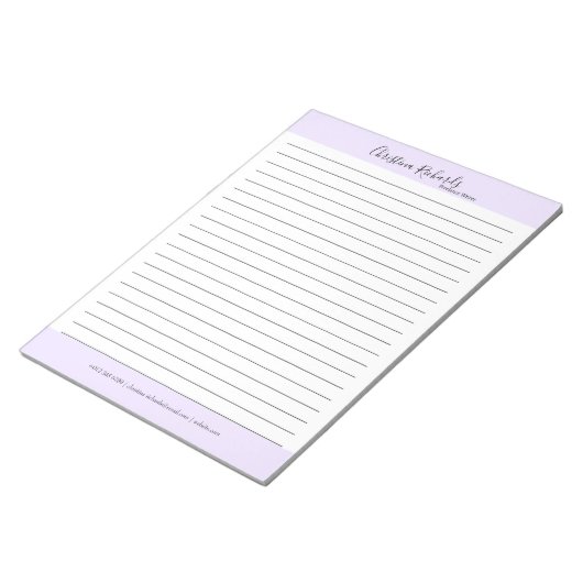 Stilvolle Violet Minimalistisch Notizblock (angewinkelt)